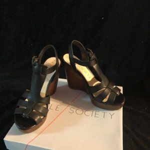 Sole Society Black Leather Uppers Size 6.5